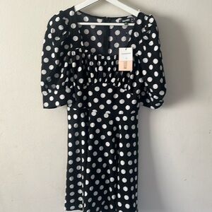Missguided Rushed bust skater dress polka dot sz 4